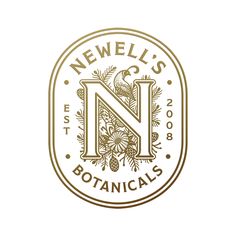 the logo for newel's botanicals, which is located in an old - fashioned