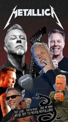 an image of metallicica collage with the band members