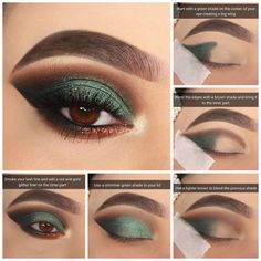 Green Dress Makeup, Green Makeup Tutorial, Green Eyeshadow Look, Natural Make Up Looks, Make Up Ideas