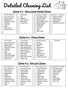 the printable cleaning checklist for homeowners is shown in black and white