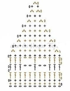 a cross stitch pattern in the shape of a pyramid with numbers and symbols on it