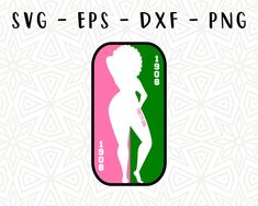 the logo for svg - eps dxf - png is shown in pink, green and white