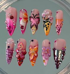 #ногти #nails #popular Maximalist Nails, Nails Popular, Crazy Nail Art, Long Almond, Nail Designs Tutorial, Nail Art Salon, Really Cute Nails, Almond Nail, Gel Designs