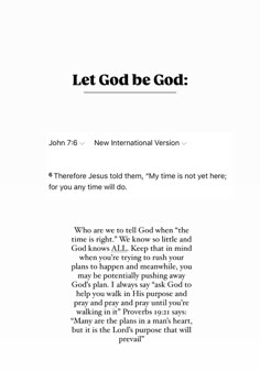 a page from the book let god be god by john 7 - 8, new international version