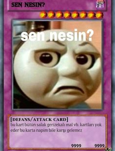 a card with an image of a face and the words,'sen nessi?