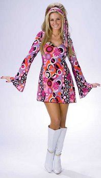 Adult Feelin' Groovy Go Go Dress - 60's and 70's Costumes - Candy Apple Costumes 70s Fancy Dress, Look Disco, 60s Costume, Gogo Dress, Feelin Groovy, Disco Fashion