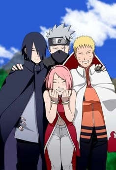 naruto and his friends are standing next to each other