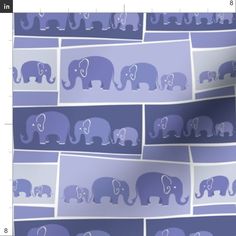 an elephant wallpaper with many elephants on it's purple and blue background,