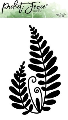 a stencil that has been designed to look like a plant with leaves on it