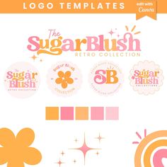 the sugarbrush retro collection logo templates