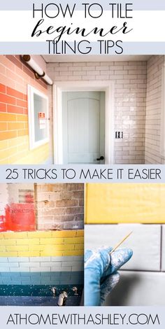 the steps to painting a brick wall with text overlay