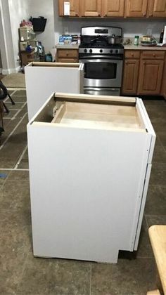 the kitchen is being remodeled with new cabinets