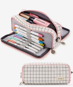 #cartuchera #aesthetic School Pouch, Cute Pencil Case, School Pencils, Stabilo Boss, Student Office, Desk Supplies, Pen Pouch, Travel Storage Bag