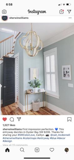 the instagram page for instagram com shows an image of a room with blue walls and