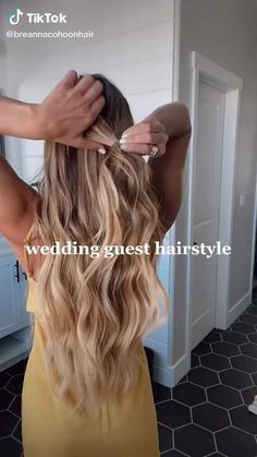 Long Hair Styles Curled Down, Wedding Guest Hair Thick Hair, Simple Easy Wedding Guest Hair, Braid Wedding Guest Hairstyles, Beach Waves Hairstyles Long, Simple Boho Hairstyles Wedding, Long Hair Styles Semi Formal, Hair Styles For Long Thick Hair Formal, Hairstyles For Long Hair First Day Of School