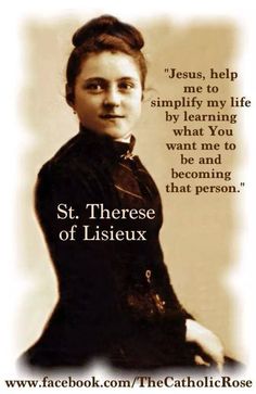 an old photo with a quote from st theresa of lisieux