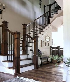 the stairs in this house are made of wood