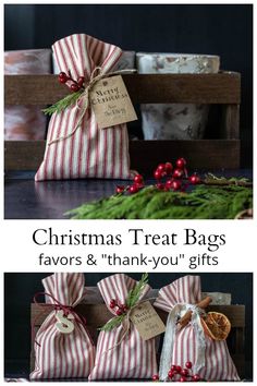 christmas treat bags for favors and thank you gifts