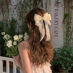 Cute Clips For Hair, Elegance Hair, Hairstyles Casual, Plain Girl, Retro Headband, Bow Decor, Casual Hairstyles, Ribbon Hair, Simple Girl