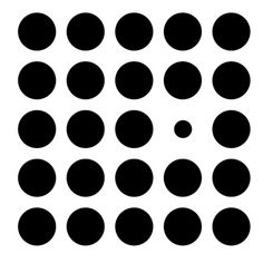 black and white circles arranged in the shape of a square