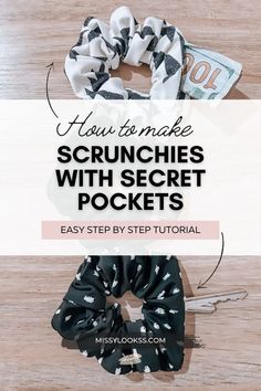 DIY Scrunchie tutorials Pocket Scrunchie, Creative Sewing Projects, Diy Wedding Shoes, Scrunchie Pattern, Pocket Tutorial, Easy Diy Clothes