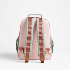 Colorblock Pink Personalized Medium Kids School Backpack with Side Pockets + Reviews | Crate & Kids Preppy Rectangular Backpack For Travel, Preppy Rectangular Travel Backpack, Playful Pink Backpack, Playful Pink Standard Backpack, Preppy Pink Backpack For School, Cute Pink Backpack For Outdoor Activities, Preppy Pink Standard Backpack, Pink Preppy Backpack For School, Preppy Pink Bag For School