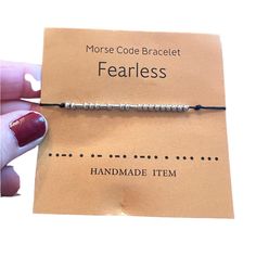 Handmade Morse Code Beaded Fearless Bracelet. Beads Are Copper And Rope Bracelet Is Adjustable. Minimalist And Encouraging! Nwot! Fearless Bracelet, Victorian Valentines, Rustic Cuff, Chevron Bracelet, Morse Code Bracelet, Leather Wristbands, Wristband Bracelet, Rosary Bracelet, Alex And Ani Bracelets