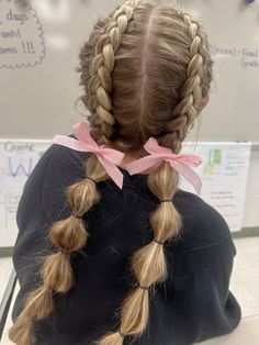 2 Pigtails Hairstyles, French Braids Into Pigtails, Pig Tail Braid Hairstyle, Volley Hairstyles, Pigtail French Braids, Netball Hairstyles, Wrestling Hairstyles, Gameday Hair, Rugby Hairstyles