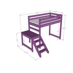 bunk bed plans with stairs and storage space for kids to climb up from the top