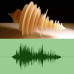 an audio wave is shown in front of a green background