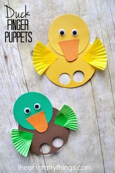 paper plate duck finger puppets for kids to make