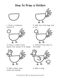 how to draw a chicken step - by - step instructions for kids and beginners