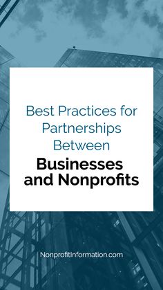 the words best practices for partners between businesses and non profits