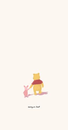 winnie the pooh and piglet are standing next to each other