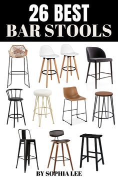 the 25 super cute bar stools are available in multiple colors and styles, including black, white, brown, beige