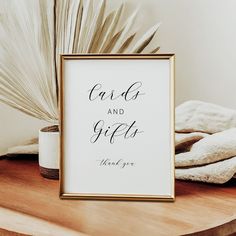 Elegant Cards and Gifts Sign | Minimalist Wedding or Event Printable | 8x10 Instant Download | Perfect for Bridal Showers and Celebrations Card Sign For Wedding, Cards And Gifts Table, Gifts Table, Cards And Gifts Sign, Minimalist Cards, Minimalist Black And White, Wedding Vision, Gift Table, Gifts Sign