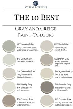 the 10 best gray and grey paint colors