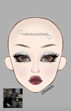 Drawn Makeup Looks, Leeeexz Makeup, Boceto Makeup Egirl, Makeup Ideas Drawing, Goth Makeup Template, Makeup Looks Drawing, Goth Makeup Without White Base, Goth Makeup Inspo Drawing, Makeup Hooded Eyes