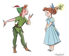 an image of two children dressed as peter panton and tinkerbell from the wizard