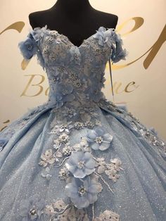 Bluequince Dresses, Quincera Dresses Blue, Qencenera Dress Light Blue, Light Blue Dresses Quinceanera, Butterfly Themed Quinceanera Dress, Quencinera Dresses Blue, Light Blue Xv Dresses, Dusty Blue Quince Dress