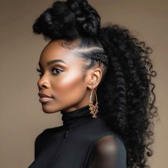 Classic Ponytail, Hairstyles For Black Hair, Black Ponytail Hairstyles, Twist Braid, Natural Hair Styles Easy, High Ponytail, Natural Hair Updo, Hair Ponytail Styles, Natural Hair Braids