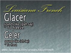 an advertisement for a french restaurant with the words glacer to freeze geler