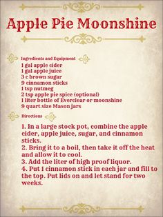 an apple pie recipe is shown in this image