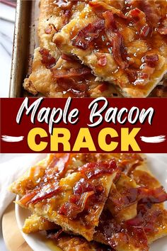 Once you try maple bacon crack, you'll be instantly hooked! This savory, sweet snack is impossible to resist! Sweet And Salty Breakfast, Maple Bacon Recipes, Bacon Desserts, Breakfast Pastry, Overnight French Toast, Toast Casserole, Breakfast Party, Crescent Roll Recipes, Bacon Breakfast