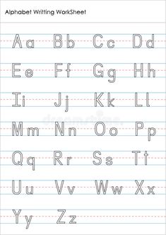 an alphabet writing worksheet with letters and numbers on it royalty illustration for children