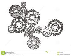 an abstract drawing of gears on white background stock photo 549782, shuttered