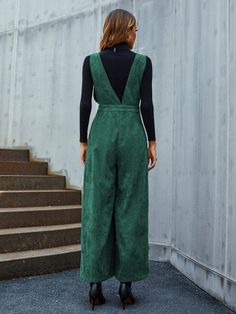 Green Overalls Outfits, Jumpsuit Winter Outfit, Winter Jumpsuit Outfit, Green Jumpsuit Outfit, Jumpsuit Outfit Winter, Overalls Outfit Winter, Only Jumpsuit, Jumpsuit Winter, Celana Fashion