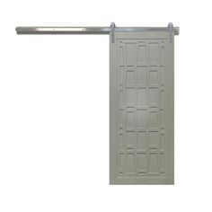 an open door with metal bars on the top and bottom, against a white background