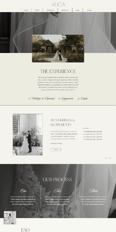 the wedding website is displayed in black and white