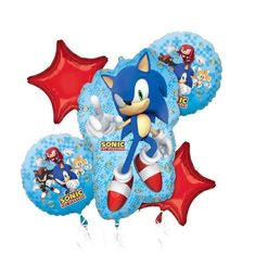 sonic balloon bouquet with helium balloons